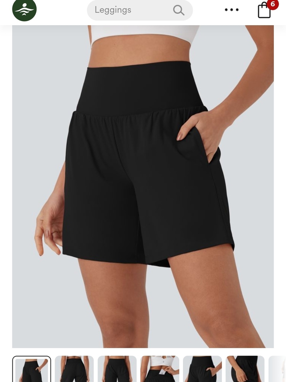 HALARA Black High-Rise Athletic Shorts with Pockets Short Underneath